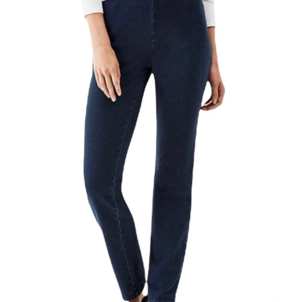 J.Jill Pure Jill Indigo Slim Leg Pull On Pants with Elastic Waist Size XS